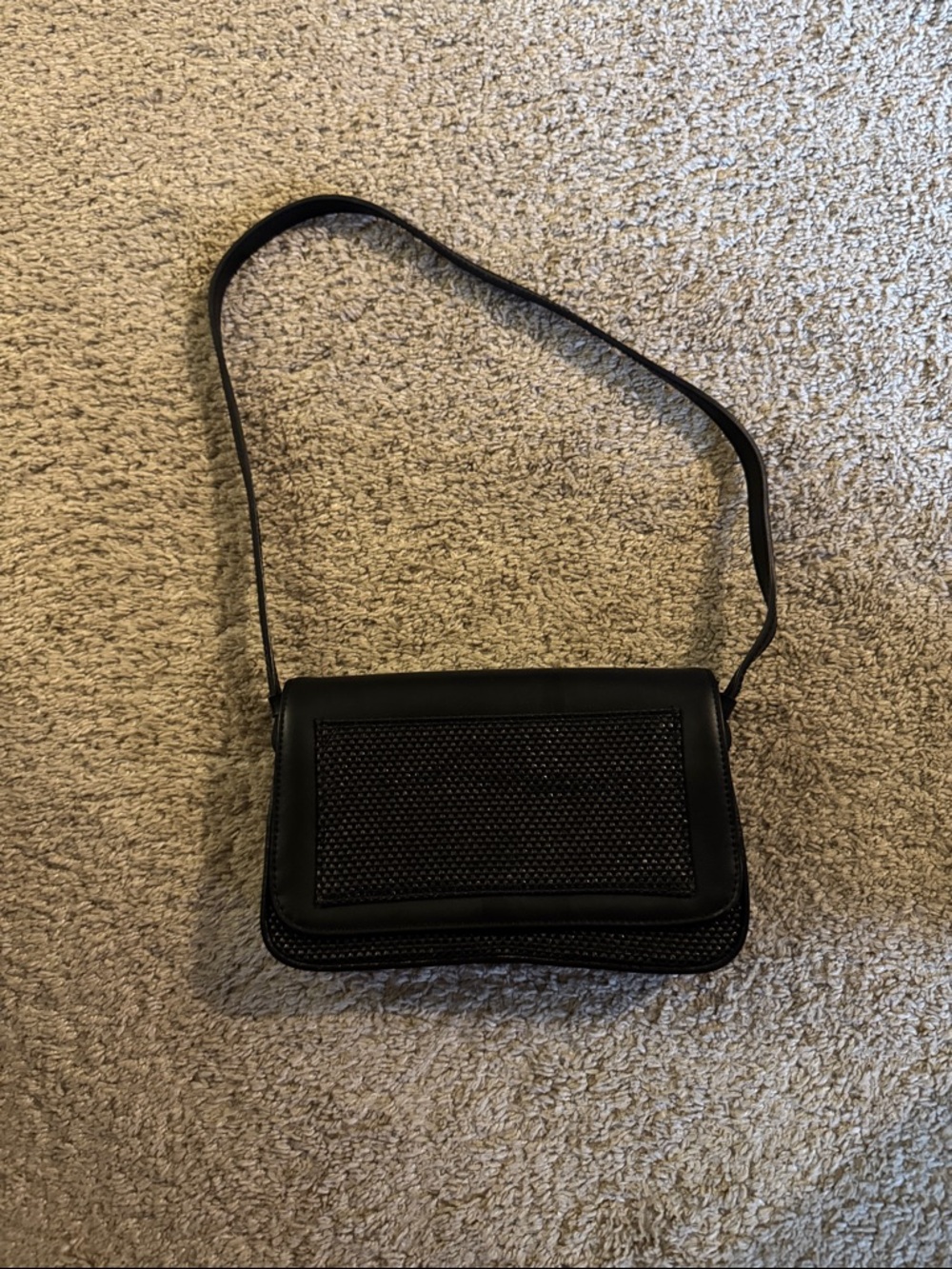Liz Claiborne Black Woven-Texture Shoulder Bag
